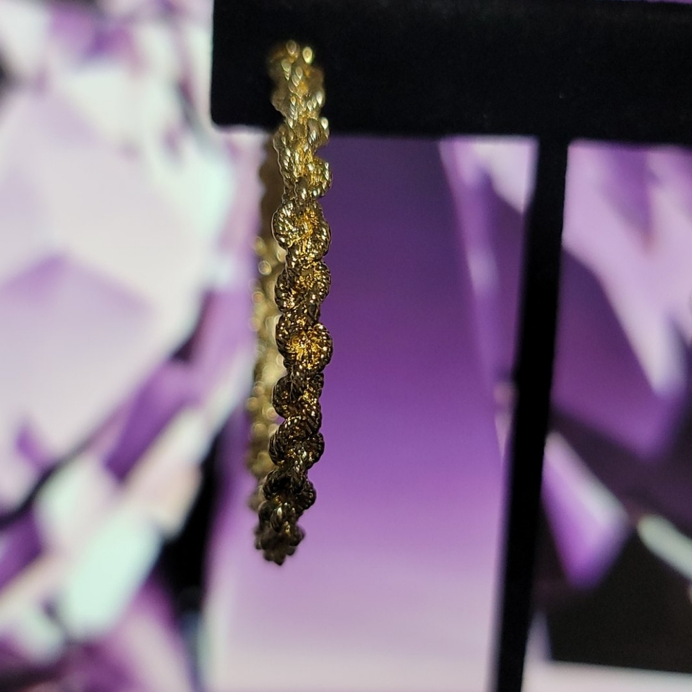NWT Gold Rope Chain Hoop Earrings - Picture 3 of 5